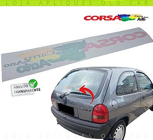 ADESIVO CORSA CARRO DO ANO AUTO ESPORTE / PADRÃO LINHA 95 E 96 / COLAGEM INTERNA VIDRO TRASEIRO