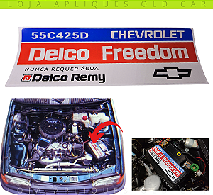 ADESIVO DELCO FREEDOM PARA CAPA DE BATERIA / DECORATIVO DE ÉPOCA LINHA GM DÉCADA DE 80 E 90