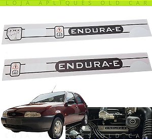 ADESIVO ENDURA-E TAMPA DE VÁLVULAS FORD FIESTA / ADESIVO DO EMBLEMA ESCRITO ENDURA-E / VINIL ALTA TEMPERATURA