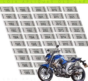 ADESIVO ANO DE FABRICAÇÃO PARA MOTOS YAMAHA / SELO INDICAÇÃO DO ANO DE PRODUÇÃO E FABRICAÇÃO