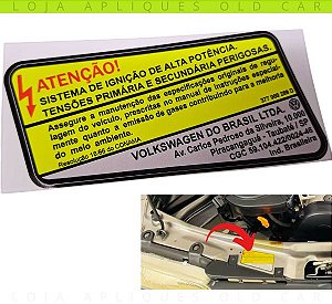 ADESIVO SISTEMA DE IGNIÇÃO DE ALTA POTÊNCIA / GOL G2 SPECIAL 1.0 / VOLKSWAGEN TAUBATÉ-SP / BORDA PRETA