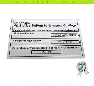ADESIVO PRETO NEW ORLEANS / COR PINTURA PARA LINHA FORD / SELO DA LATARIA