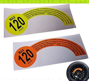 ADESIVO RODA ESTEPE FIAT ARGO E CRONOS / ADESIVO INFORMATIVO DA RODA TEMPORÁRIA VELOCIDADE MAX. 120KM