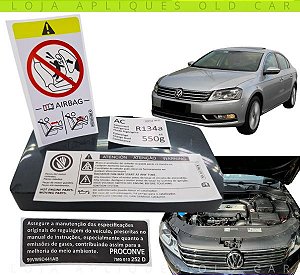 ADESIVOS PASSAT E VARIANT LINHA 2012 GERAÇÃO B7 / KIT SELOS INFORMATIVOS FRENTE E VÃO DE PORTA