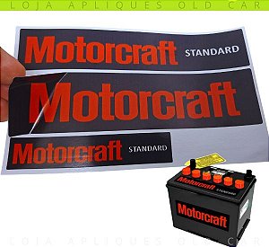 KIT ADESIVOS MOTORCRAFT PARA CAPA DE BATERIA / DECORATIVO DE ÉPOCA LINHA FORD DÉCADA DE 70, 80 E 90