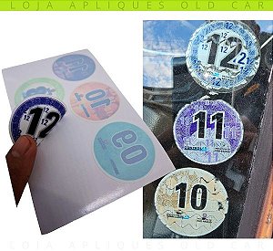 SELOS CONTROLAR SÃO PAULO / KIT 5 ADESIVOS DO PROGRAMA DE INSPENSÃO VEICULAR / DECORATIVO DE ÉPOCA ANOS 2009 A 2013