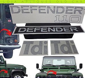 ADESIVOS PARA LATARIA DEFENDER 110 /  KIT 4 ADESIVOS EMBLEMAS PARA APLICAÇÃO / FRENTE, LATERAIS E TRASEIRA