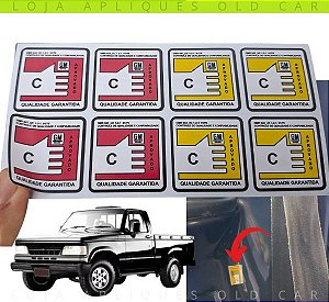 KIT 8 SELOS C APROVADO LATARIA D20 MAXION E PERKINS / ADESIVOS CONTROLE DE QUALIDADE GARANTIDA / LINHA D20 BRASIL