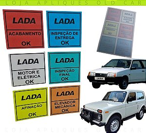 ADESIVOS OK CONTROLE DE QUALIDADE LADA / KIT 6 SELOS INSPEÇÃO DE ENTREGA / COLAGEM INTERNA NO PARA-BRISA