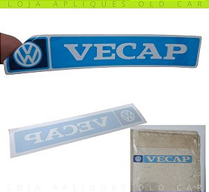 ADESIVO CONCESSIONÁRIA VOLKSWAGEN VECAP / DECORATIVO DE ÉPOCA / 12X2,5CM