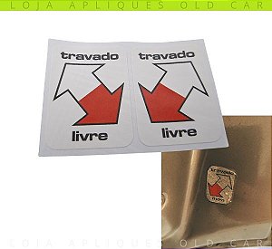 ETIQUETA TRAVA DAS PORTAS MONZA 83 A 96 / PAR DE SELOS TRAVADO LIVRE PORTAS TRASEIRA