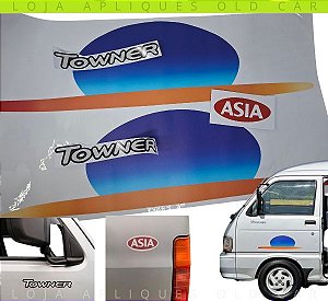 KIT ADESIVOS EMBLEMAS TOWNER / ADESIVOS DAS PORTAS, PARA-LAMAS E PORTA MALAS / KIT 5 ADESIVOS