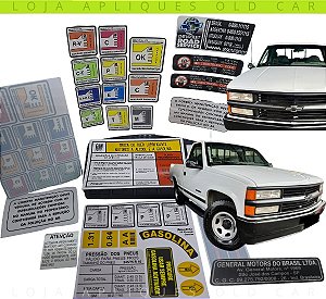 ADESIVOS SILVERADO 6CIL GASOLINA MPFI / LINHA DLX, STANDARD / KIT SELOS INFORMATIVOS, COFRE, FRENTE, VIDROS E LATARIA
