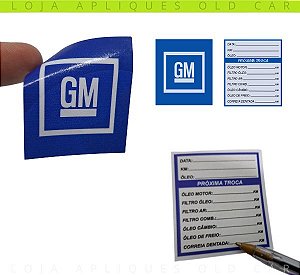 ADESIVO PARA-BRISA CHEVROLET / CONTROLE DA PRÓXIMA TROCA ÓLEO E LUBRIFICANTES / COLAGEM INTERNA