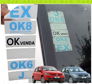 CARTELA SELOS OK VOLKSWAGEN LINHA G5 / SELOS OK DO PARA-BRISA GOL, VOYAGE, SAVEIRO / LINHA 2008 A 2012