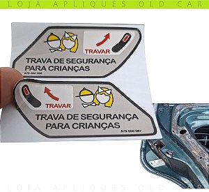 ADESIVO TRAVA DE SEGURANÇA PARA CRIANÇAS / GOL E PARATI G3, G4 / PORTA TRASEIRA