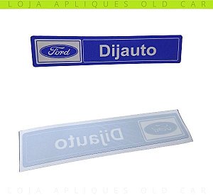 ADESIVO DECORATIVO CONCESSIONÁRIA FORD DIJAUTO / COLAGEM INTERNA / ADESIVO DECORATIVO DE ÉPOCA