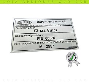 ADESIVO CINZA VINCI DU PONT / COR PINTURA CARROS FIAT / SELO DA LATARIA