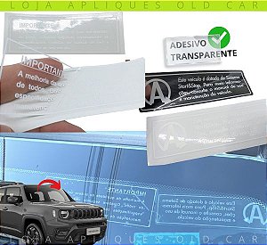 ADESIVOS START STOP E QUALIDADE DO AR JEEP RENEGADE E COMPASS / PAR DE ADESIVOS DO PARA-BRISA / VINIL TRANSPARENTE