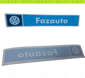 ADESIVO DECORATIVO CONCESSIONÁRIA VOLKSWAGEN FAZAUTO  / COLAGEM INTERNA / ADESIVO DECORATIVO DE ÉPOCA