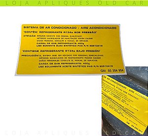 ADESIVO SISTEMA DE AR CONDICIONADO GM / INDICAÇÃO DA CARGA 400G