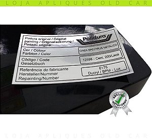 ADESIVO CINZA SPECTRUS METÁLICO / COR PINTURA CARROS VOLKSWAGEN / SELO DA LATARIA