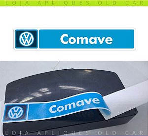 ADESIVO DECORATIVO CONCESSIONÁRIA VOLKSWAGEN COMAVE  / COLAGEM INTERNA / ADESIVO DECORATIVO DE ÉPOCA