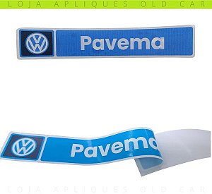ADESIVO DECORATIVO CONCESSIONÁRIA VOLKSWAGEN PAVEMA  / COLAGEM INTERNA / ADESIVO DECORATIVO DE ÉPOCA