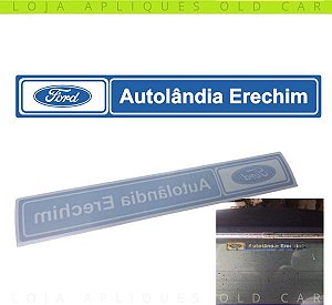 ADESIVO DECORATIVO CONCESSIONÁRIA FORD AUTOLÂNDIA ERECHIM  / COLAGEM INTERNA / ADESIVO DECORATIVO DE ÉPOCA
