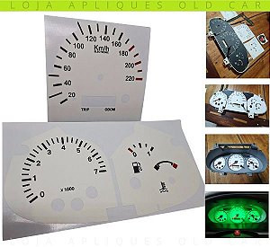 ADESIVO PAINEL FIESTA ZETEC ROCAM, ESCORT ZETEC / HODOMETRO DIGITAL / APLIQUES RESTAURAÇÃO CUSTOMIZAÇÃO BRANCO