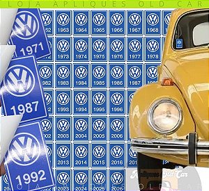 ADESIVO DECORATIVO ANOS VOLKSWAGEN / COLAGEM INTERNA NO VIDRO / DECORATIVO ANO FABRICAÇÃO 1960 A 2009