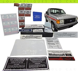 ADESIVOS F1000 92 A 95 LINHA SUPER E SUPER SÉRIE, CS, 4X4 / KIT 16 SELOS INFORMATIVOS / COFRE, MOTOR, FILTRO E PARA-BRISA
