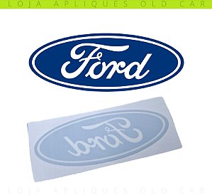 ADESIVO FORD 9X3CM / ADESIVO DECORATIVO EMBLEMA FORD PARA COLAGEM INTERNA NO VIDRO