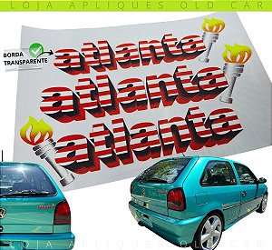 ADESIVOS EMBLEMAS GOL, PARATI ATLANTA / KIT LATERAIS E PORTA-MALAS / BORDA TRANSPARENTE