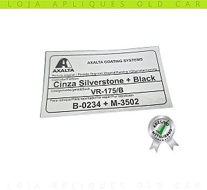 ADESIVO CINZA SILVERSTONE + BLACK / COR PINTURA CARROS FIAT / SELO DA LATARIA