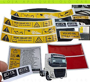 KIT ADESIVOS CABINE VOLVO LINHA FH 4 / KIT 10 SELOS INFORMATIVOS / CABINE E VÃO DE PORTA