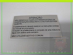 Adesivo Gol G1 Lataria Mini-frente - Informativo (não Remover a Tampa do Reservatório de Compensação)