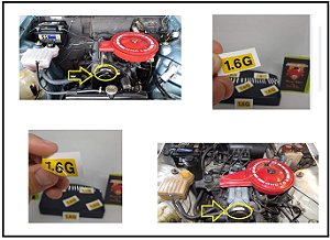 Adesivo 1.6g - Capa Correia Chevette - Adesivo Identificação do Motor 1.6 a Gasolina