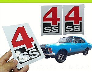 ADESIVOS SS4 / PAR ADESIVOS PARA-LAMAS / PADRÃO SS OPALA SS4 1976 E 1977