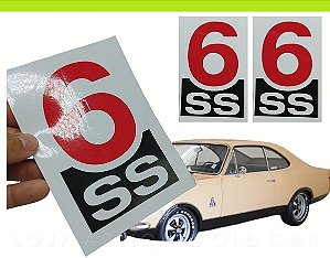 ADESIVOS SS6 / PAR ADESIVOS PARA-LAMAS / PADRÃO SS OPALA SS6 1976 E 1977