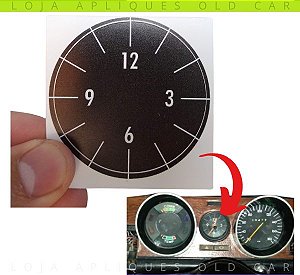 Adesivo Aplique Relógio Painel Opala e Caravan 75 a 80 / Preto ou Branco