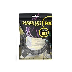 Cabo HDMI Gamer – 2.0 4K HDR 19P 2M – Plug 90 Graus