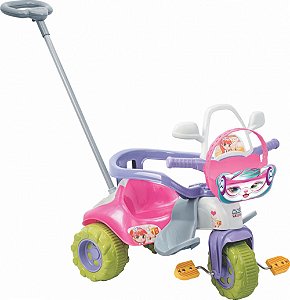 Triciclo Infantil Com Empurrador Meg Com Aro Magic Toys 2711