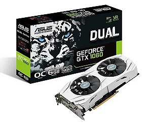 Placa de Vídeo Asus GeForce GTX 1060 DUAL OC, 6GB GDDR5, DUAL-GTX1060-O6G