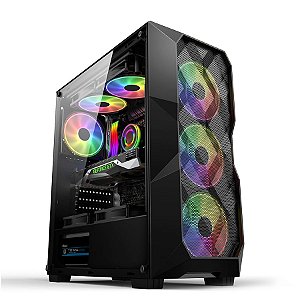 Gabinete Gamer Hayom Preto Com 3 Fan Frontal - GB1710