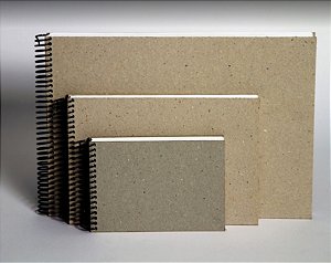 BLOCO/CADERNO COM CAPA DE PAPELÃO CINZA