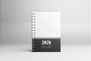 Agenda 2026 - Geométrica Preta - Miolo Papel branco
