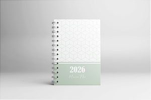 Agenda 2026 - Geométrica Verde - Miolo Papel branco