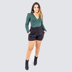 Body  Tricot Decote V Transpassada