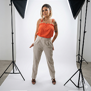 Calça Alfaiataria Feminina Rustico Cru Linho - Sacada